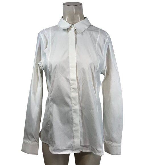 Athleta White Button-Up Shirt - Picture 1 of 8